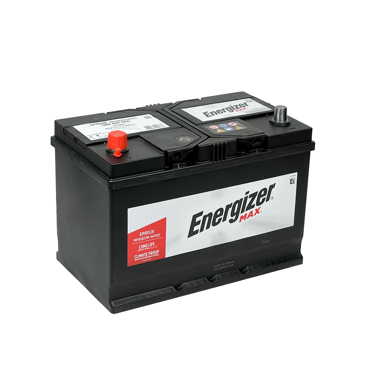 N80 ENERGIZER MAX SMF BATTERY 80AH