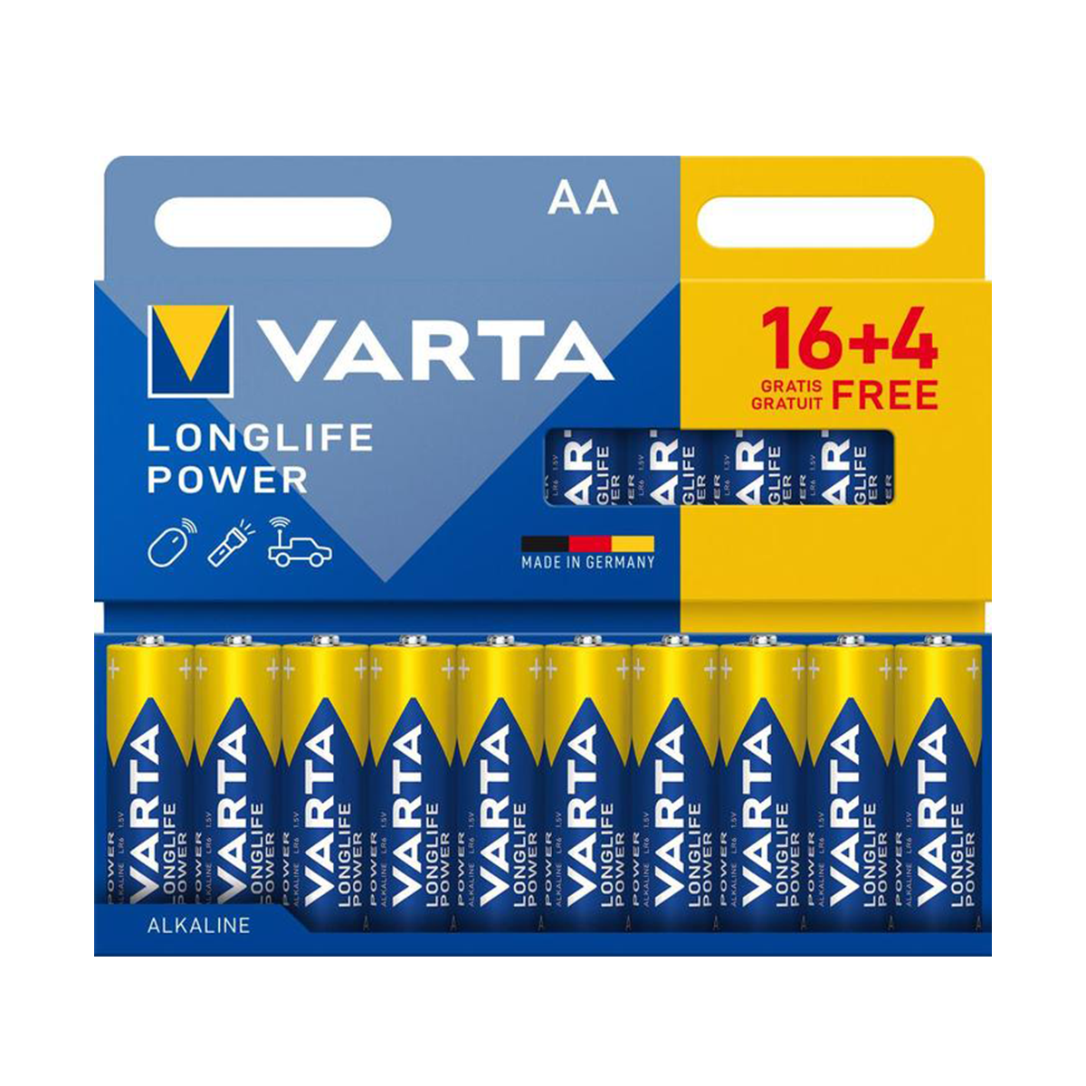 Varta-Longlife Power-LR06 (AA) (blister de 16+4 gratuites)